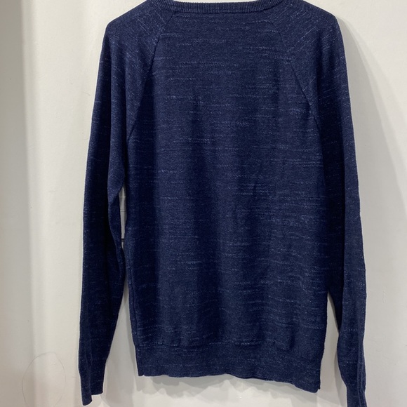 J. Crew Unisex Crew Neck Cotton Pullover Sweater Heathered Navy Blue size S - Picture 5 of 9